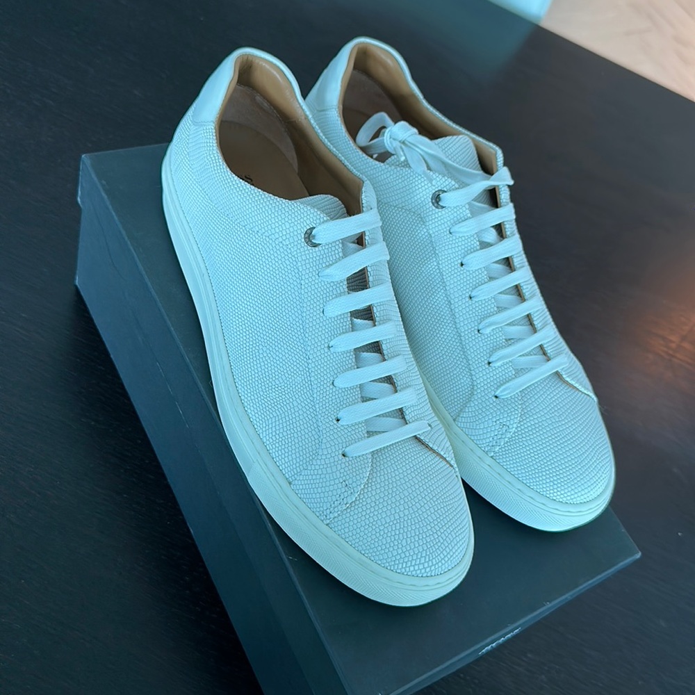 Hugo Boss leather Shoes in white , size 11.